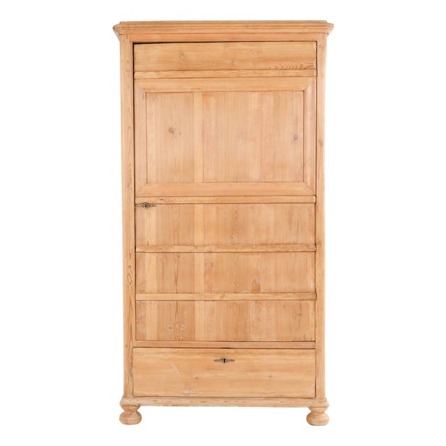 Chamber Cabinet in Pine with Round Legs and Drawers, 1900s For Sale