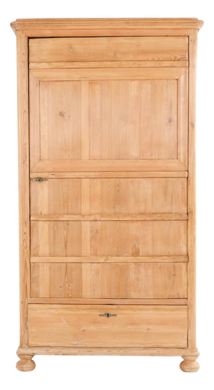 Chamber Cabinet in Pine with Round Legs and Drawers, 1900s