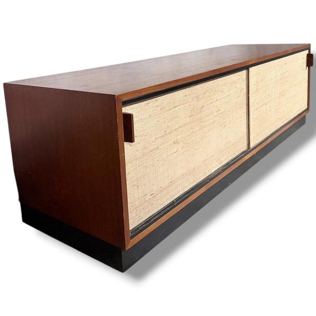 Mid-Century Teak Sideboard with Seagrass Doors from Florence Knoll For Sale - Image 6 of 11