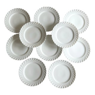 Limoges Porcelain Dessert Plates with Torse Pattern from Haviland Manufacture, France, 1890s, Set of 10 For Sale