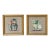 Pair Vintage Framed Needlepoint Cat Kitten Portraits With Bows For Sale