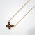 Dainty Garnet Flower Necklace | Gemstone Floral Pendant | January Birthstone Necklace For Sale - Image 4 of 4