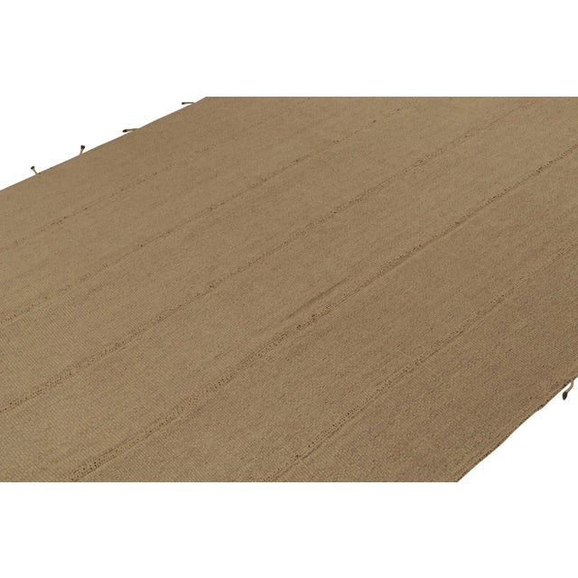 Contemporary Rug & Kilim’s Contemporary Kilim in Sandy, Solid Beige-Brown Panel Woven Style For Sale - Image 3 of 7