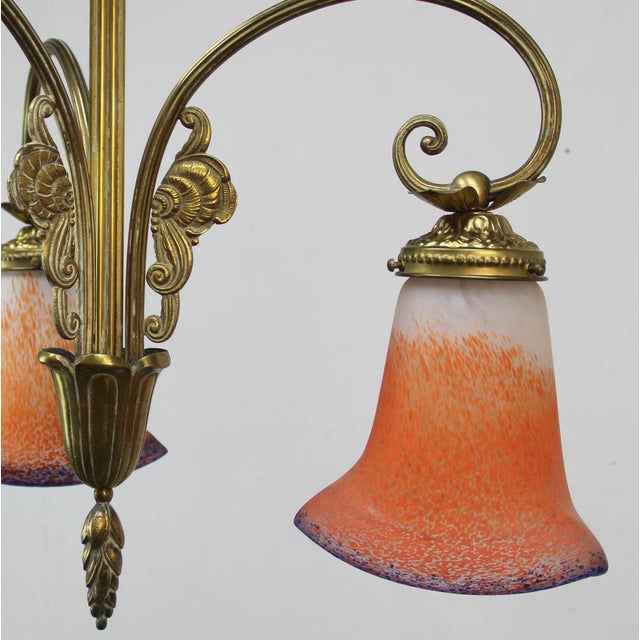 1920s Art Deco Lamp in Glass Paste, 1920s For Sale - Image 5 of 9