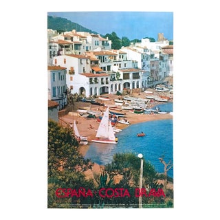 Vintage Mid Century " Espana Costa Brava " Spain Travel Poster For Sale