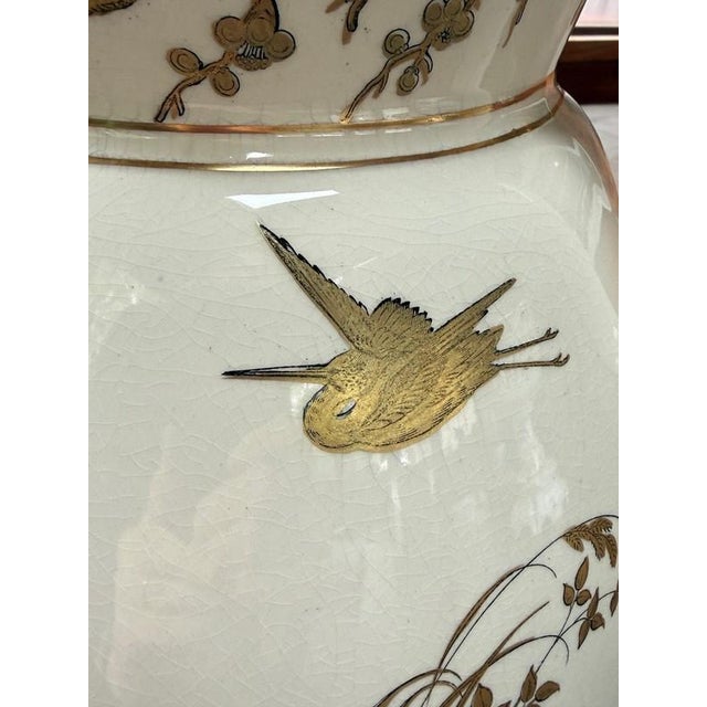 Ceramic 19thC Chinoiserie Antique Davenport Porcelain Staffordshire Aesthetic Movement Covered Jar For Sale - Image 7 of 18