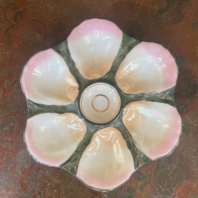 French Antique French Oyster Plate For Sale - Image 3 of 5