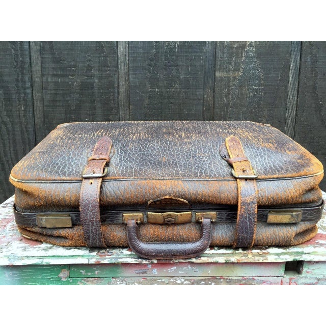 Leather Strap Suitcase Chairish