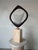 Mid-Century Modern 1970s Mid-Century Modern Barbara Hepworth-Style Wood & Metal Abstract Sculpture on Marble Base For Sale - Image 3 of 16