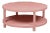 Raffia Wrapped Tender Pink Round Two-Layer Coffee Table For Sale