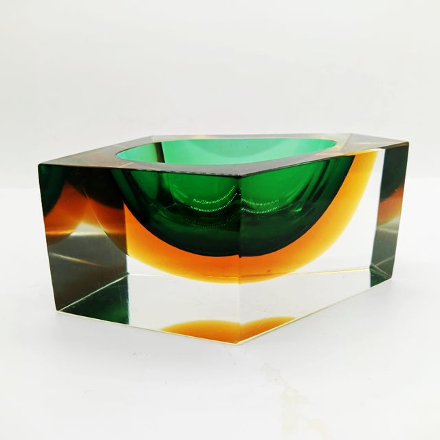 Vintage Italian Multifaceted Asymmetrical Ashtray in Murano Glass by Flavio Poli for Seguso, 1960s For Sale - Image 9 of 13