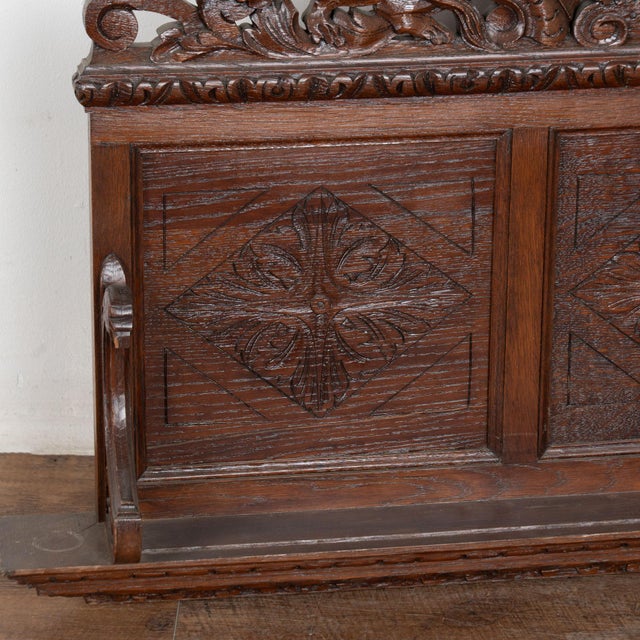 Brown 19th Century Carved Oak Wall Shelf With Boar’s Head and Griffins For Sale - Image 8 of 12