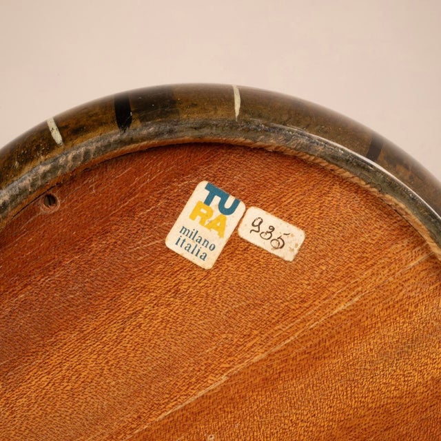 Refined and extremely rare ice thermos by Aldo Tura, Milan, 1960s, made of parchment with hand-painted figurative...