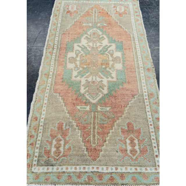 Turkish Mini Rug Oriental Hand Knotted Vintage Rug 1'8" x 3'4" #16779 Explore a curated collection of hallway runners,...