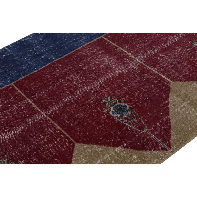 Rug & Kilim 1950s Vintage Turkish Rug in Red With Geometric Patterns For Sale - Image 4 of 7