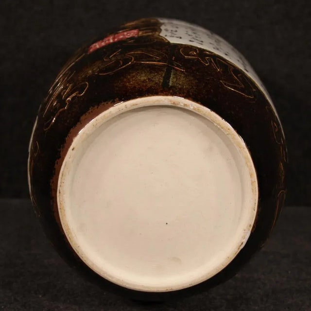 Chinese Painted Ceramic Vase with Warrior on Horseback, 2000s For Sale - Image 3 of 12