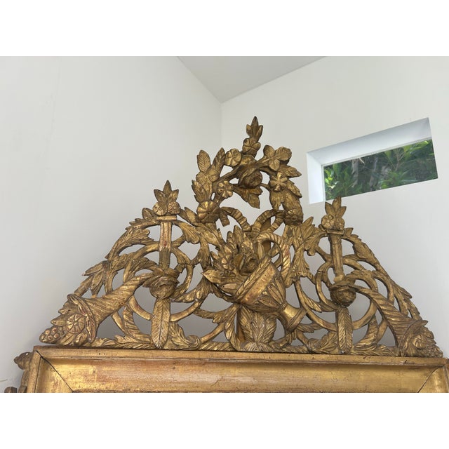 French trumeaux mirror, ca 1740 Measures 58 H x 37.5 W x 2.5 D