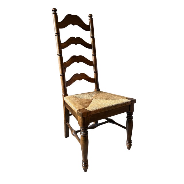 Vintage French Country Ladder Back Dining Chair For Sale - Image 6 of 12