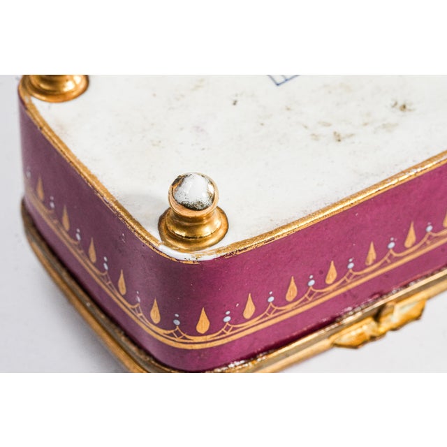 Quality Hand Painted Antique Porcelain Trinket Jewelry Box For Sale - Image 15 of 17