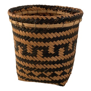 Mid-Century African Tribal Woven Basket For Sale