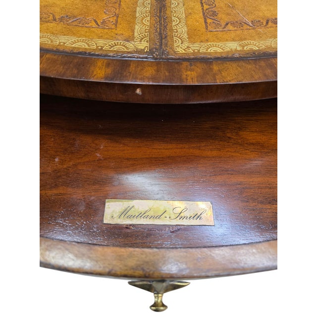 Neoclassical Vintage French Empire Regency Style Library/Hall Table by Maitland Smith For Sale - Image 3 of 10