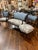 Victorian Style Settee and matching chairs. Antique Victorian Style mahogany Loveseat/Settee with matching chairs in blue...