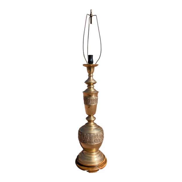 Mid 20th Century Majestic Marbro Japanese Brass Table Lamp in James Mont For Sale