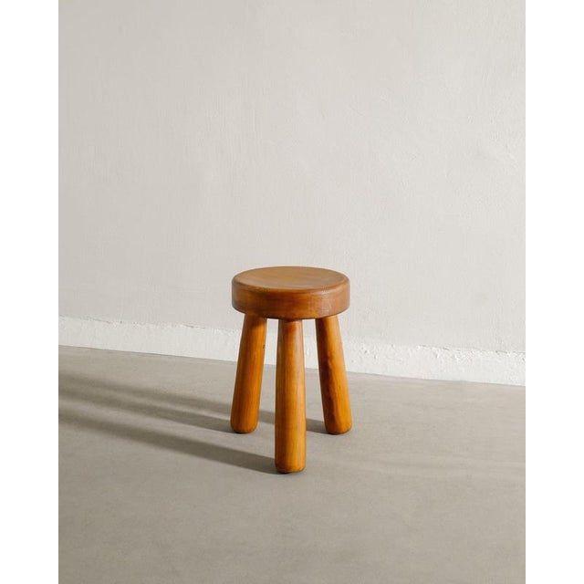 1990s Vintage Swedish Wooden Tripod Stool, 1990s For Sale - Image 5 of 5