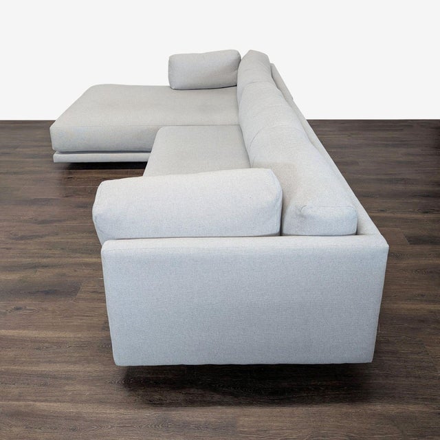 Blu Dot Sunday Modern Light Gray Sectional Sofa With Chaise For Sale - Image 9 of 13