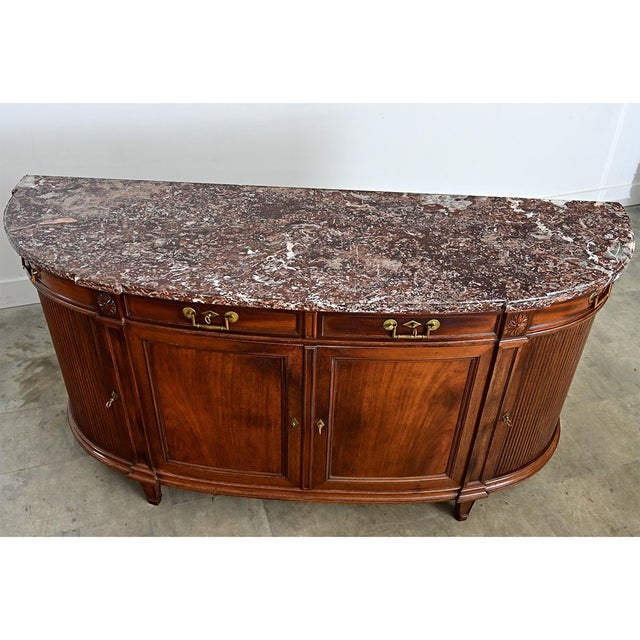 French 19th Century Demilune Mahogany Enfilade For Sale - Image 17 of 18