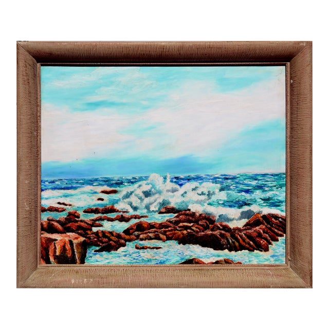 Mid Century Bright Waters California Seascape For Sale