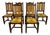 French Oak and Rush Dining Chairs, 1950s, Set of 6 For Sale