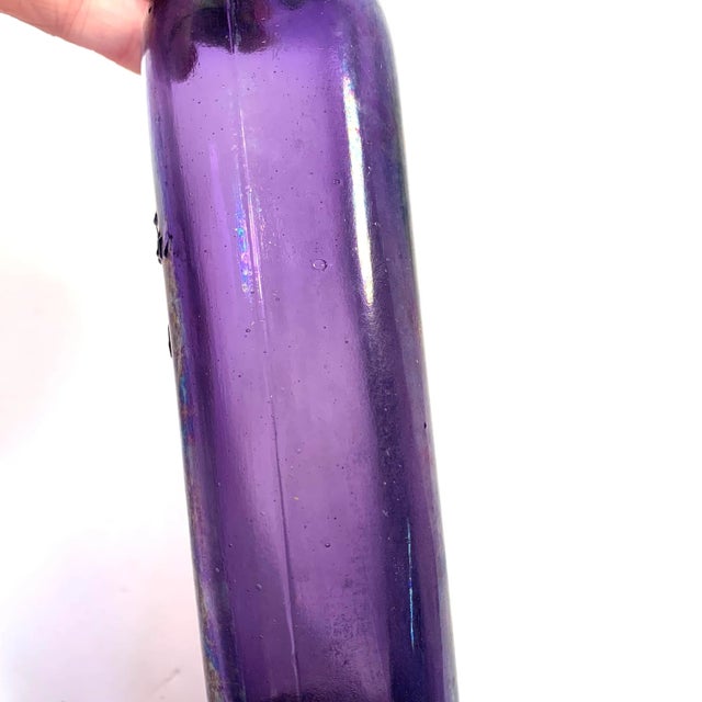 Wood Early 20th Century Larkin Co. Amethyst Glass Bottle Art Nouveau For Sale - Image 7 of 12
