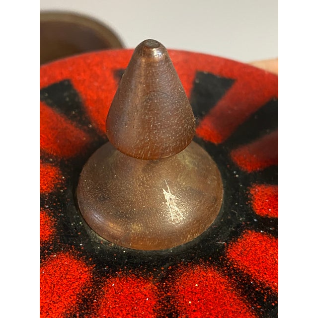 1960s 1960s Capital Enterprises Turned Walnut and Enameled Covered Vessel For Sale - Image 5 of 10