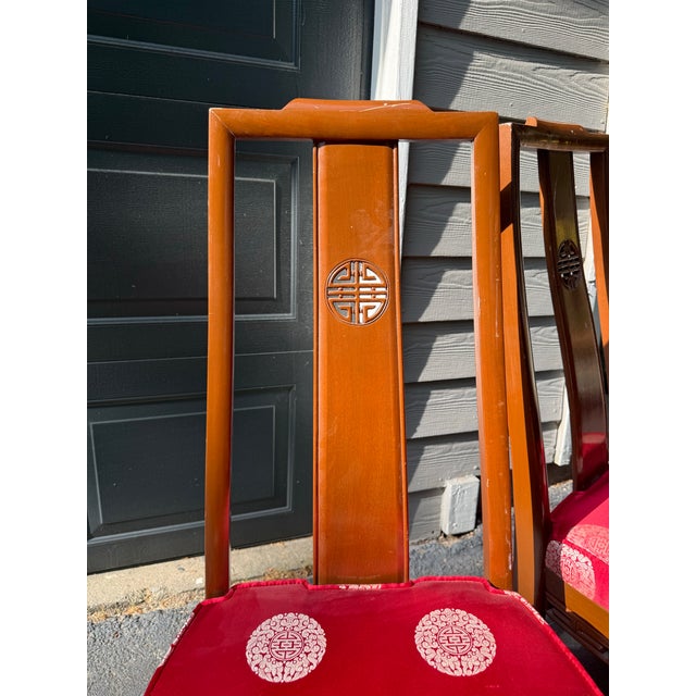 Rosewood Dining Chairs 1960s Asian Ming Chinoiserie Lot of 2 For Sale - Image 9 of 9