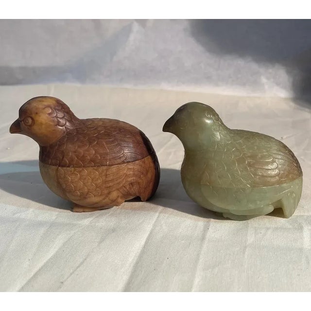 Jade Bird-Shaped Boxes, 19th Century, Set of 2 For Sale - Image 9 of 9