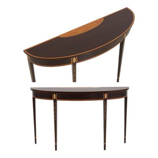 Stickley Inlaid Mahogany Federal Console Hall Table For Sale