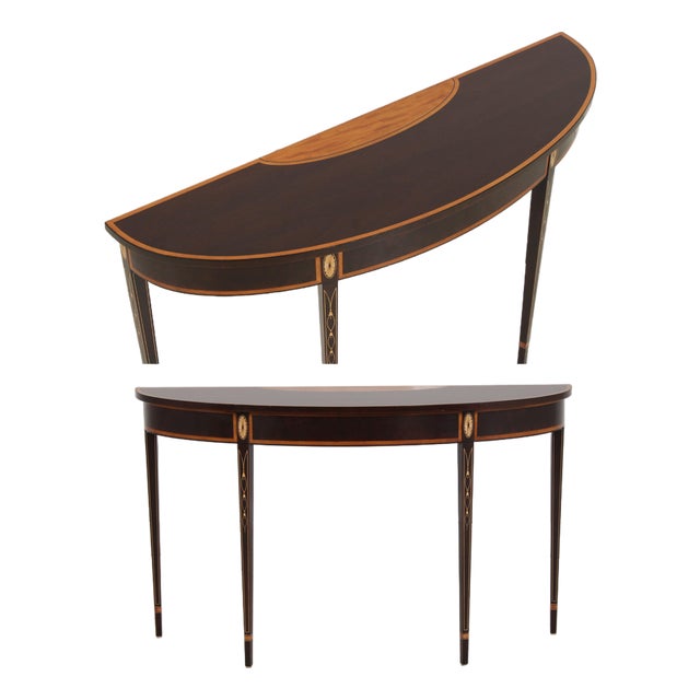 Stickley Inlaid Mahogany Federal Console Hall Table For Sale