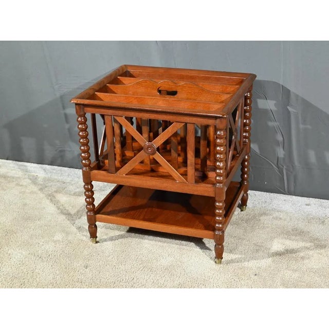 Louis Philippe Magazine Rack in Mahogany For Sale - Image 3 of 18