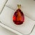 Vintage Clyde Duneier 10k Gold 13-Carat Padparadscha Sapphire Pear Pendant For Sale - Image 12 of 12