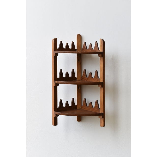 Vintage Sawtooth Edge Tiered Corner Shelf, Circa 1950s-60s For Sale - Image 14 of 14