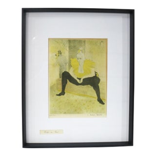 Toulouse Lautrec " La Clownesse Assise " Signed Litho Print For Sale