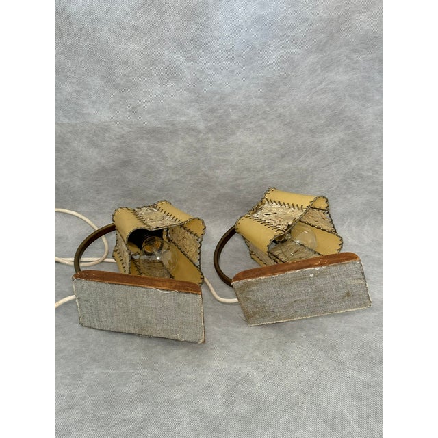 Mid-Century Table Lamps with Wooden Bases, 1950s, Set of 2 For Sale - Image 12 of 14