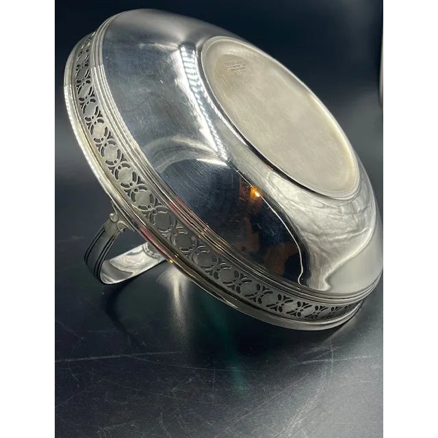Silver Tiffany & Co. Mid 20th Century Sterling Silver Brides Basket With Handle For Sale - Image 8 of 12