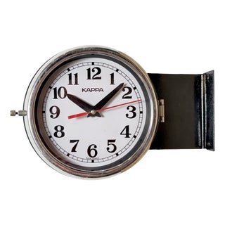 Vintage Black Kappa Ship Double Sided Wall Clock, 1980s For Sale