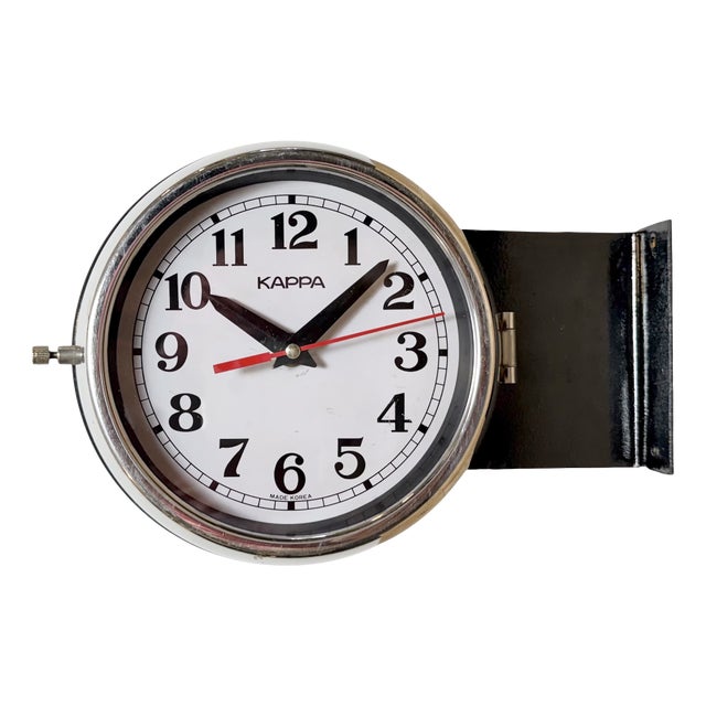 Vintage Black Kappa Ship Double Sided Wall Clock, 1980s For Sale