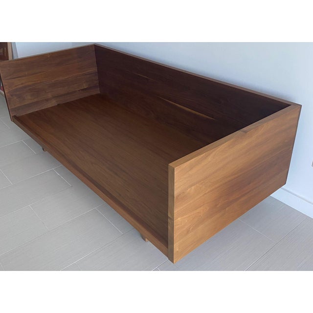 Brown Custom Milo Baughman Inspired Walnut Sofa For Sale - Image 8 of 12