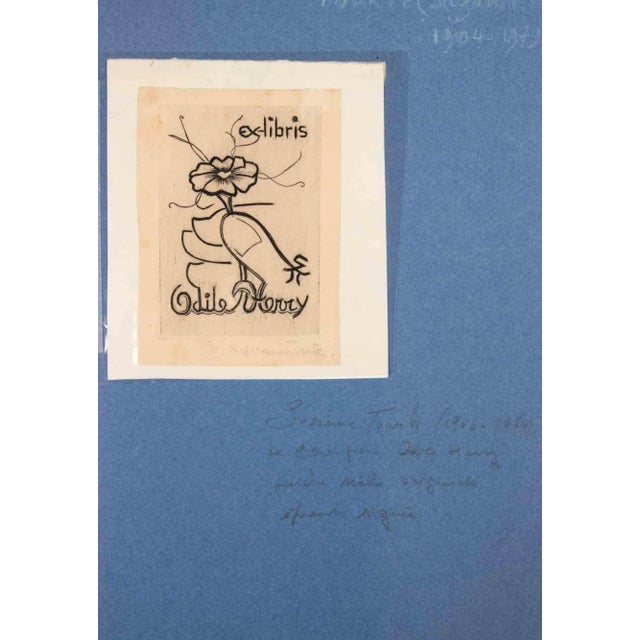 Ex Libris Odile Herry is an Etching realized by Suzanne Tourte (1904-1979). Good condition on a little yellowed paper,...