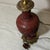 Vintage Hand-Carved Chinese Cinnabar Lacquer Lamp With Brass Base and Agate Finial For Sale - Image 9 of 10