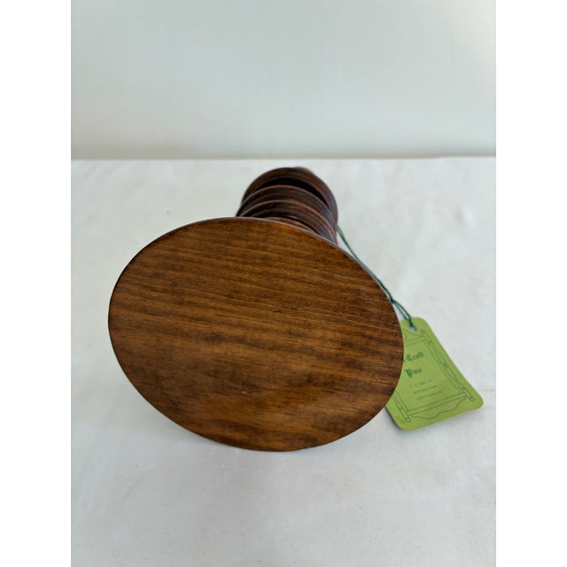 Wood Vintage Turned Wood Napkin Ring Stand With Rings, Usa For Sale - Image 7 of 8